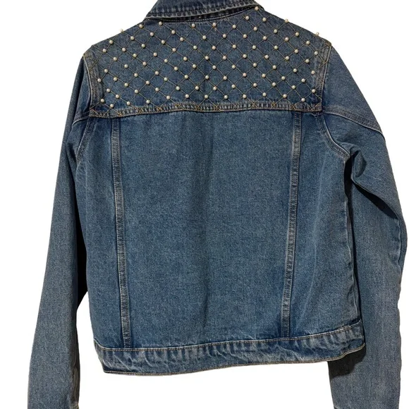 MUDD Denim Studded Women's Jacket Like New Juniors Size M - Picture 5 of 5